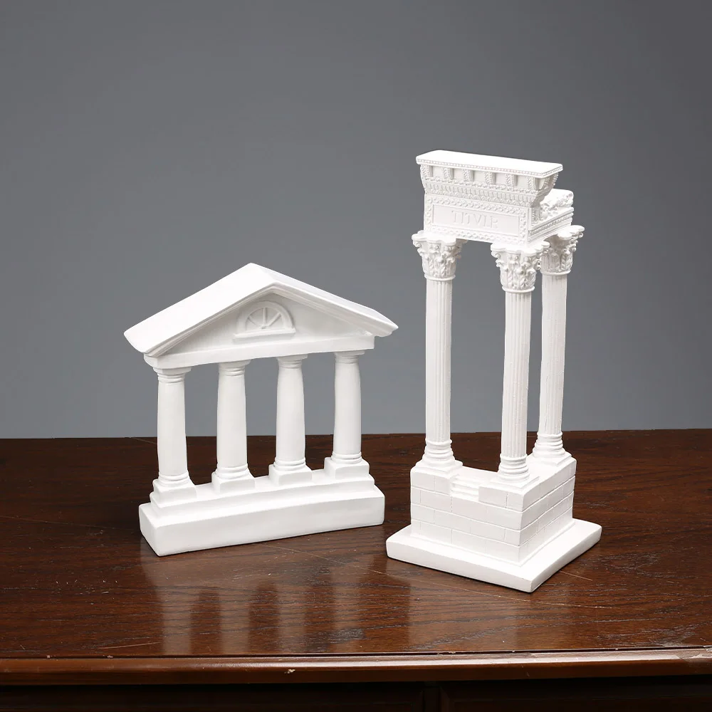 Ancient Greek City Temple Architectural Model Decorative Ornaments Living Room Home Decoration Resin Sculpture Ornaments