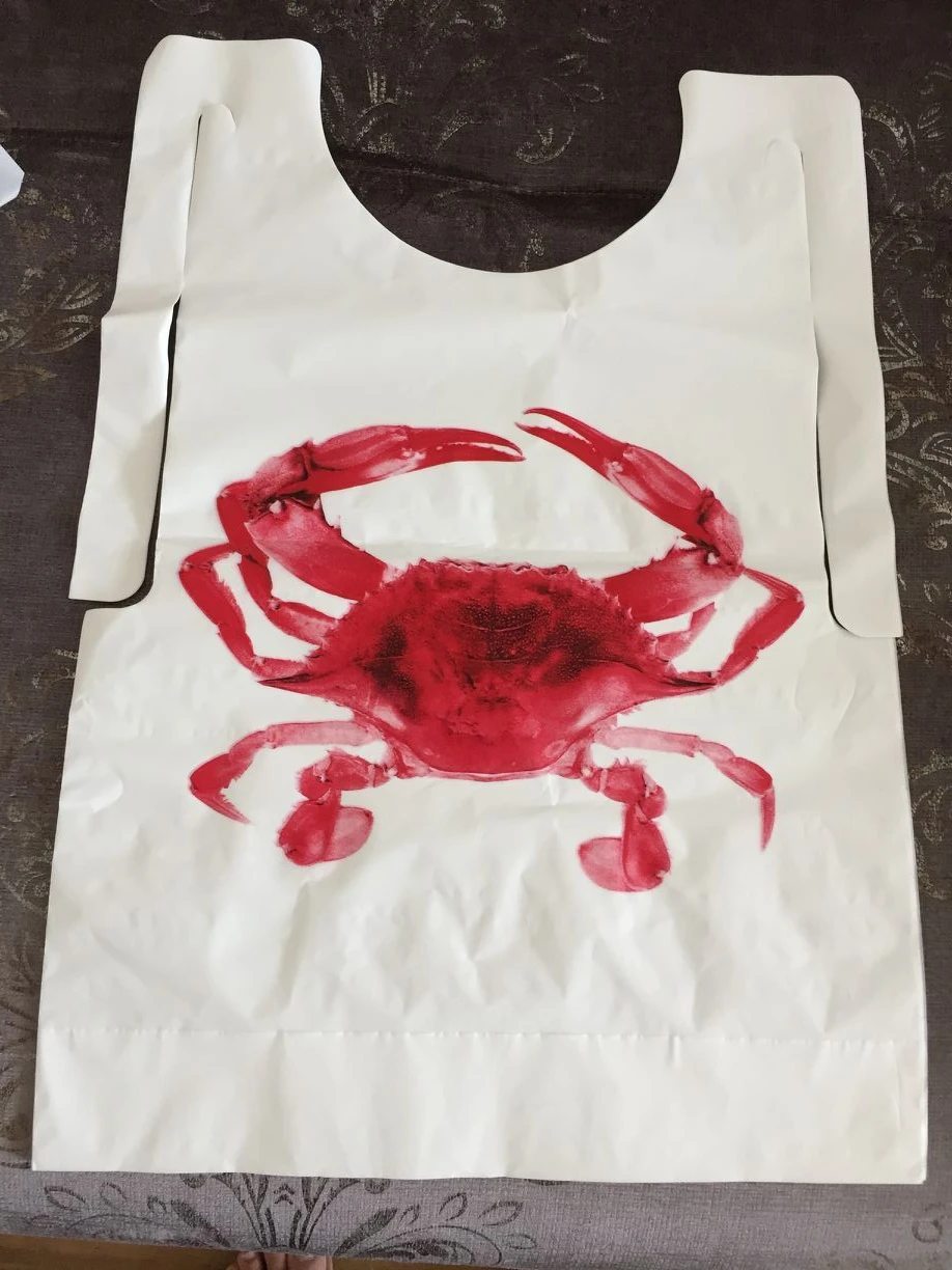 40*60cm customized logo printing Disposable seafood Bibs
