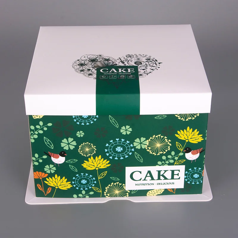 Custom Printing Eco-friendly 350g white card Food Grade Cake Boxes Packaging