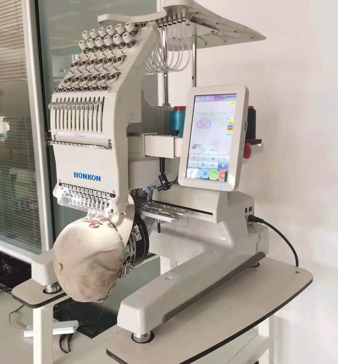 HONKON Hot Sale HK-1201 Newest Industrial High Speed Multi Function Computer Hat Embroidery Machine