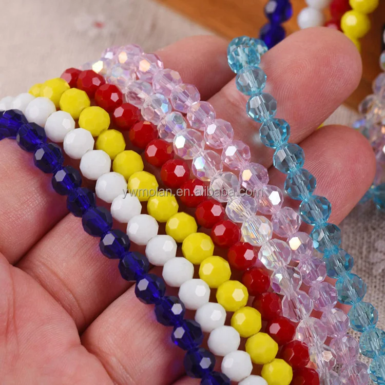 Round 32 Facets Cut Ball AB Plated Colors 3/4/6mm 8mm 10mm Faceted Crystal Glass Loose Spacer Beads Lot For Jewelry Making DIY