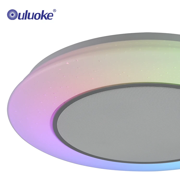 Bedroom 36W RGBW Dimmable Lighting Smart Control Round Music Ceiling Lamp With Blue Tooth Speaker