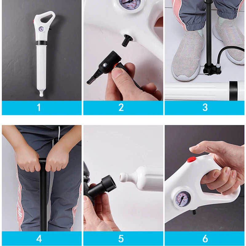 Toilet Pipe Desatascadores Air Pressure Toilet Floor Drain Sewer Dredge Cleaner High Pressure Toilet Plungers