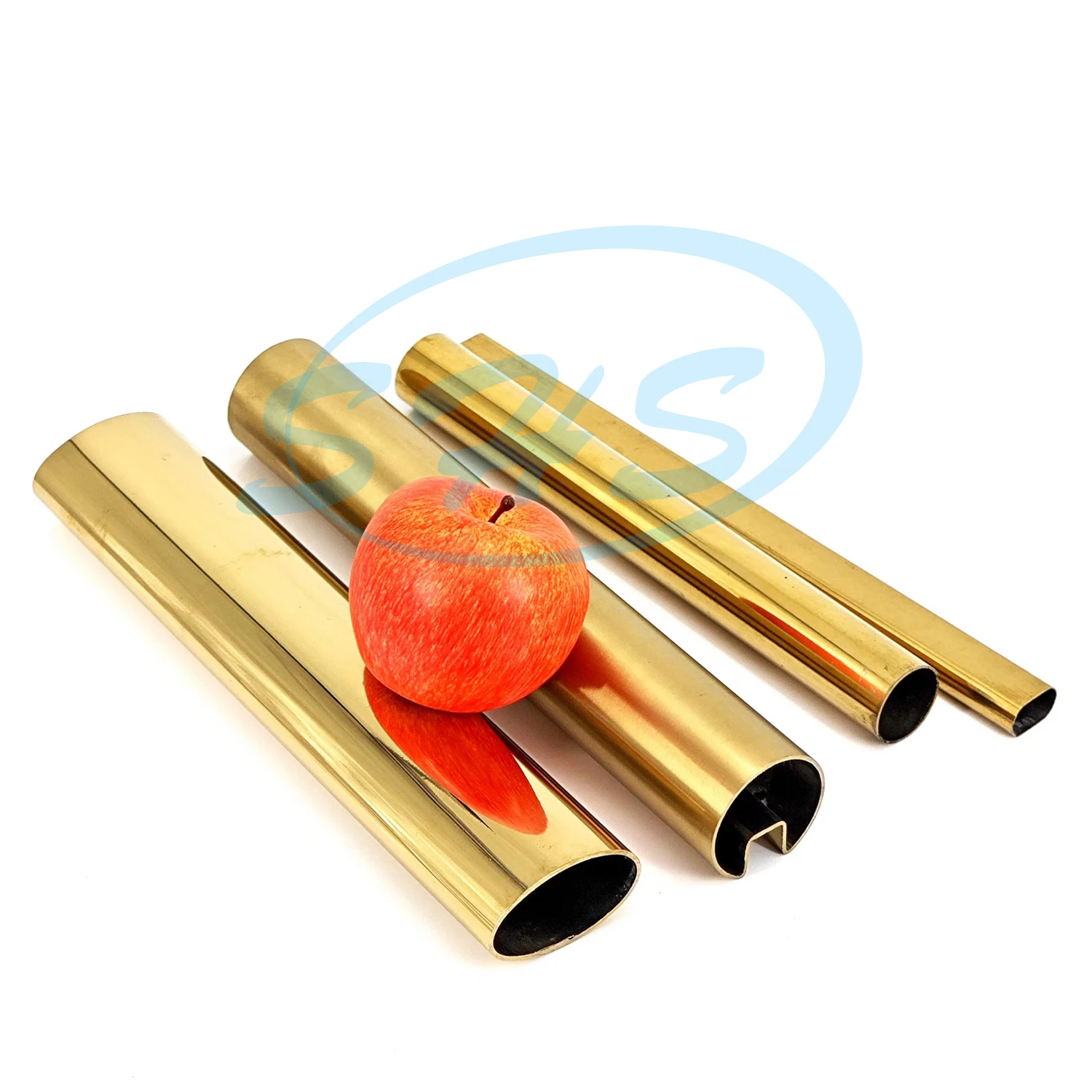 ASTM 201 304 316L stainless handrail pipes with mirror & golden PVD plated tube for staircase handrail modern styles