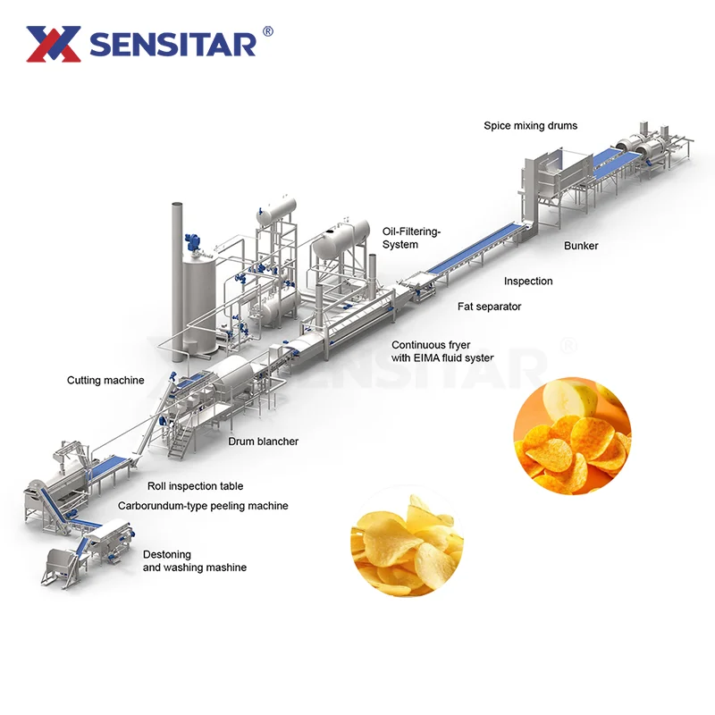 Automatic frying machine potato chips production line potato chips fryer machine