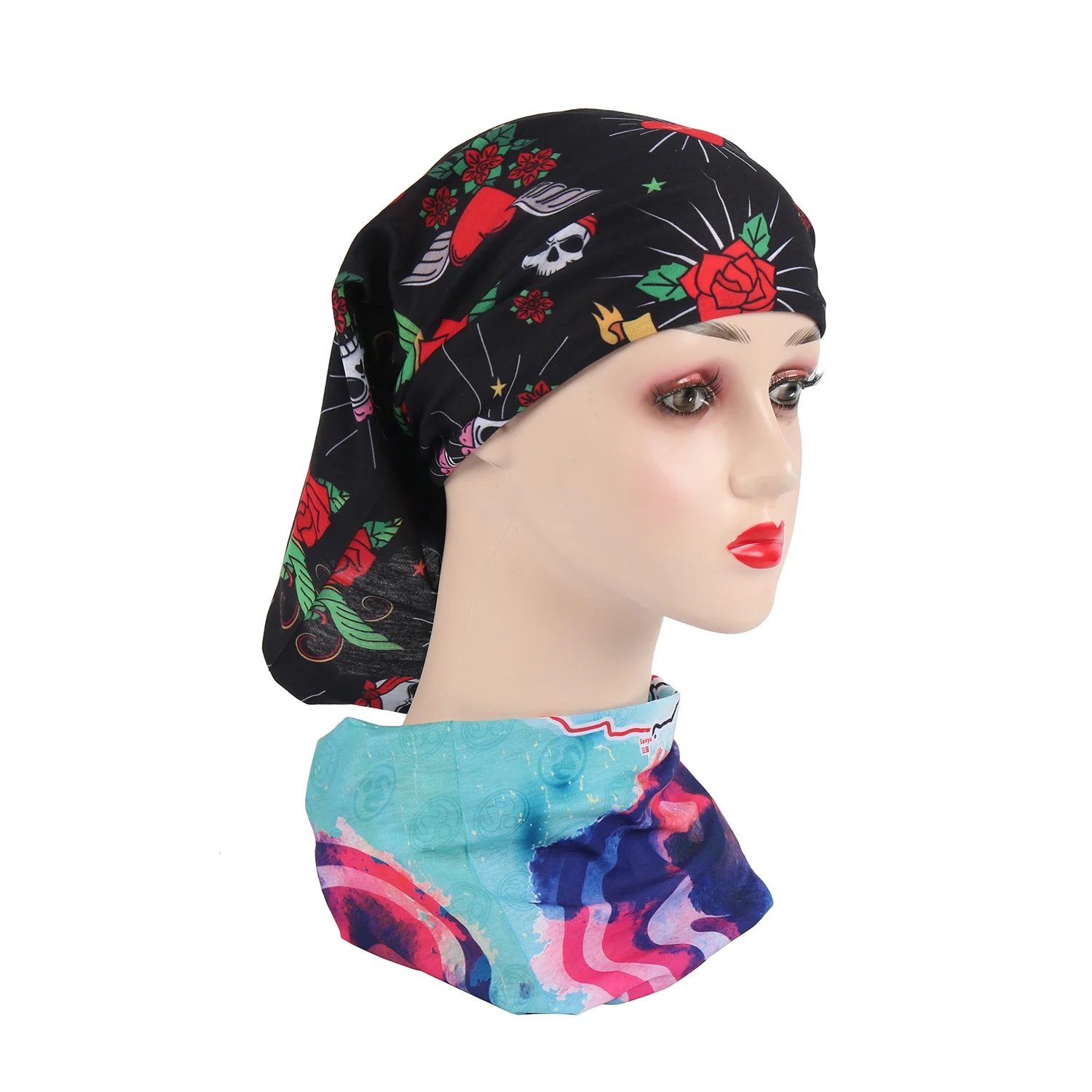 Custom high quality  multi color head scarfs tubular bandana custom bandana scarf  with digital printed logo