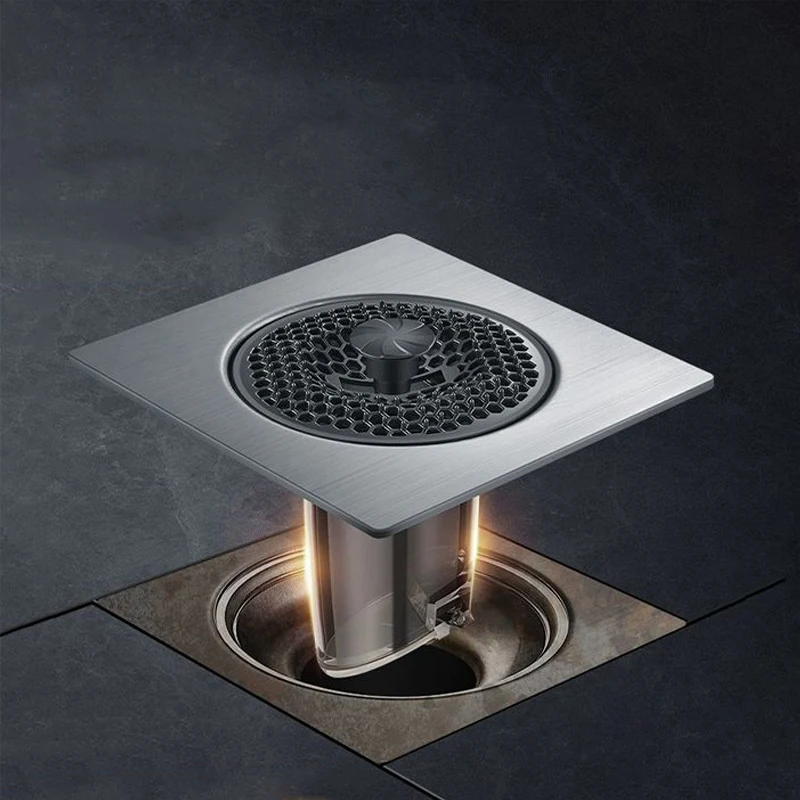 DL-07 304 SS Anti-Odor Floor Drain Strainer bathroom sink Strainer Sewer Stopper Drainer Hair Catcher square floor drain