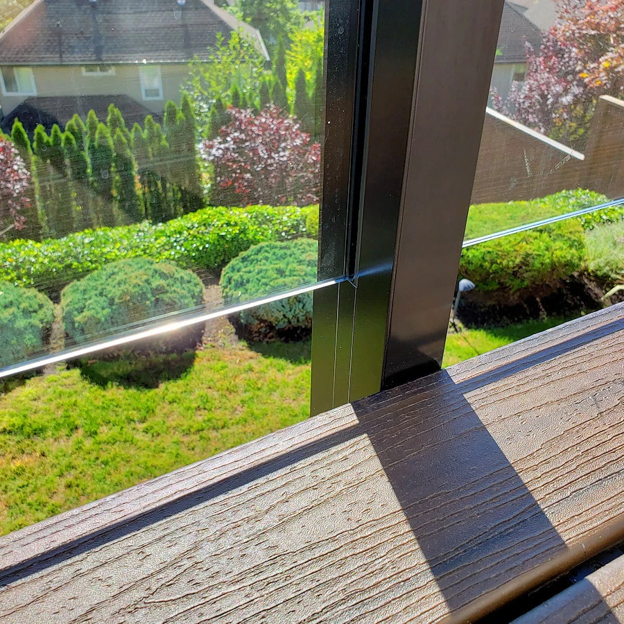 customized aluminum balcony cottages glass railing Balustrades Handrails for Stairs stair glass railing