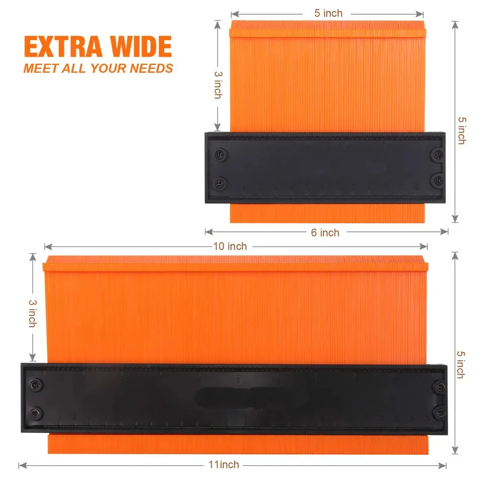 10' Measuring Tool Duplicator Plastic Profile Contour Tools, Discounted Price Irregular Shapes Wood Template Contour Gauge