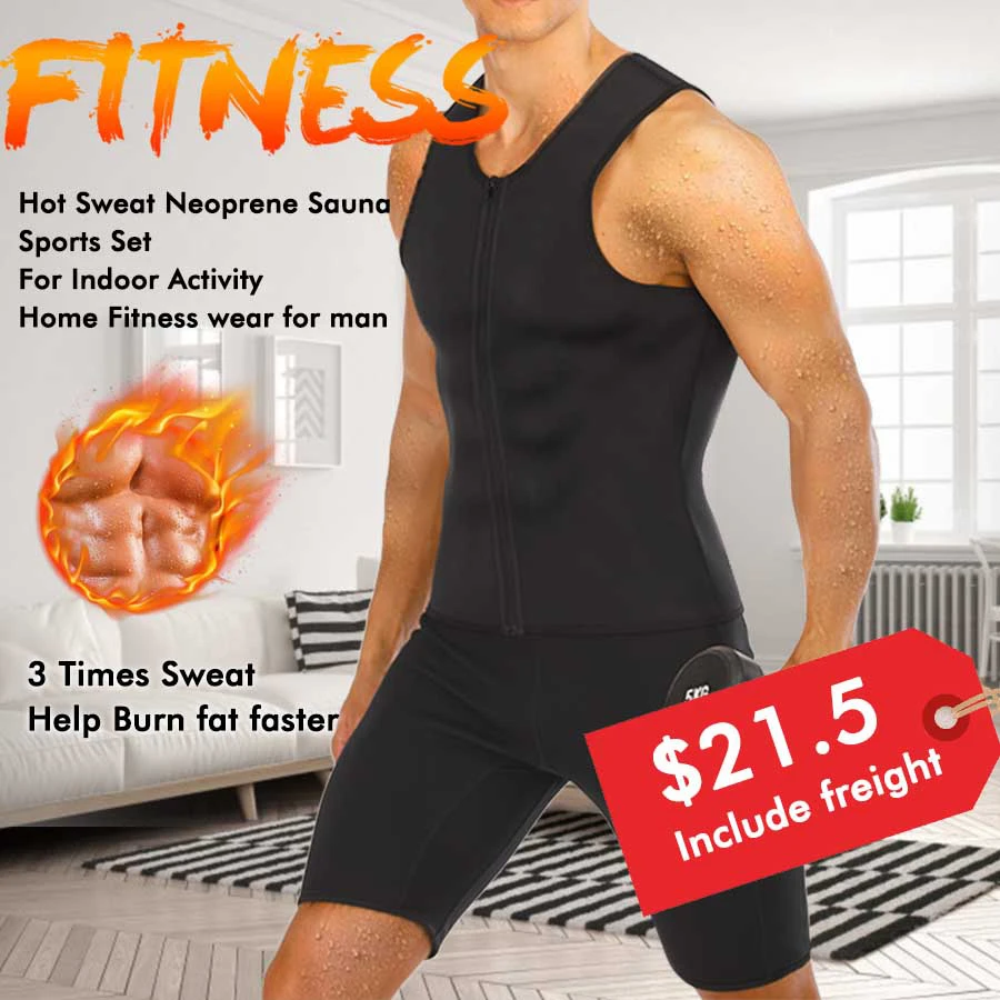 Men Body Shaper Sport Fitness Shorts Neoprene Hot Sweat Thermo Sauna Pants with Pockets