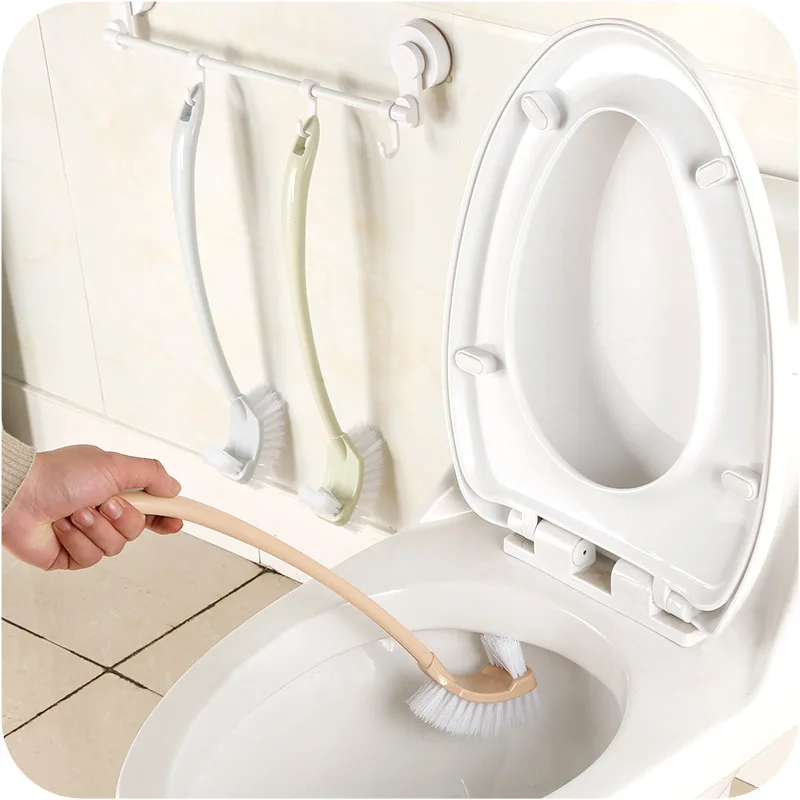 Wholesale Double Sided Toilet Brush Plastic Long Handle Toilet Cleaning Brush