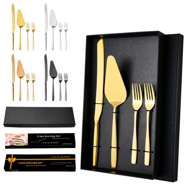 Stainless Steel Cake Knife Shovel Suit Wedding Party Cake Shovel Bread Knife Fork Pizza Shovel Baking Tools