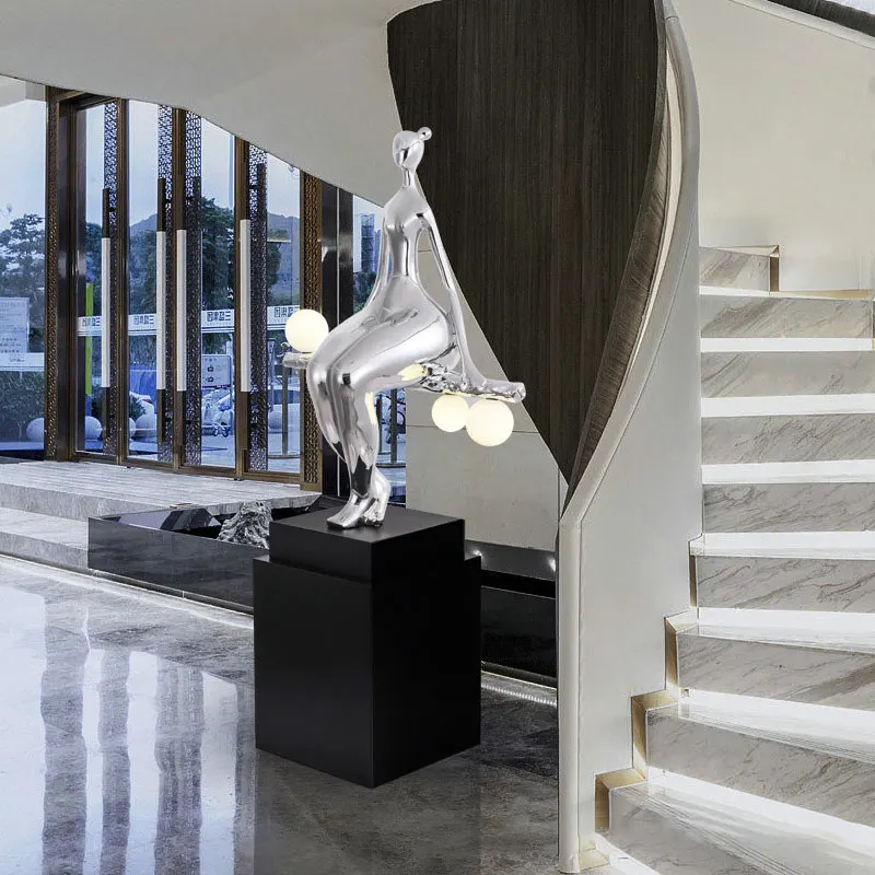 New Arrival standing lamps Living Room Corner Minimalist Resin Sculpture humanoid tall floor lamp