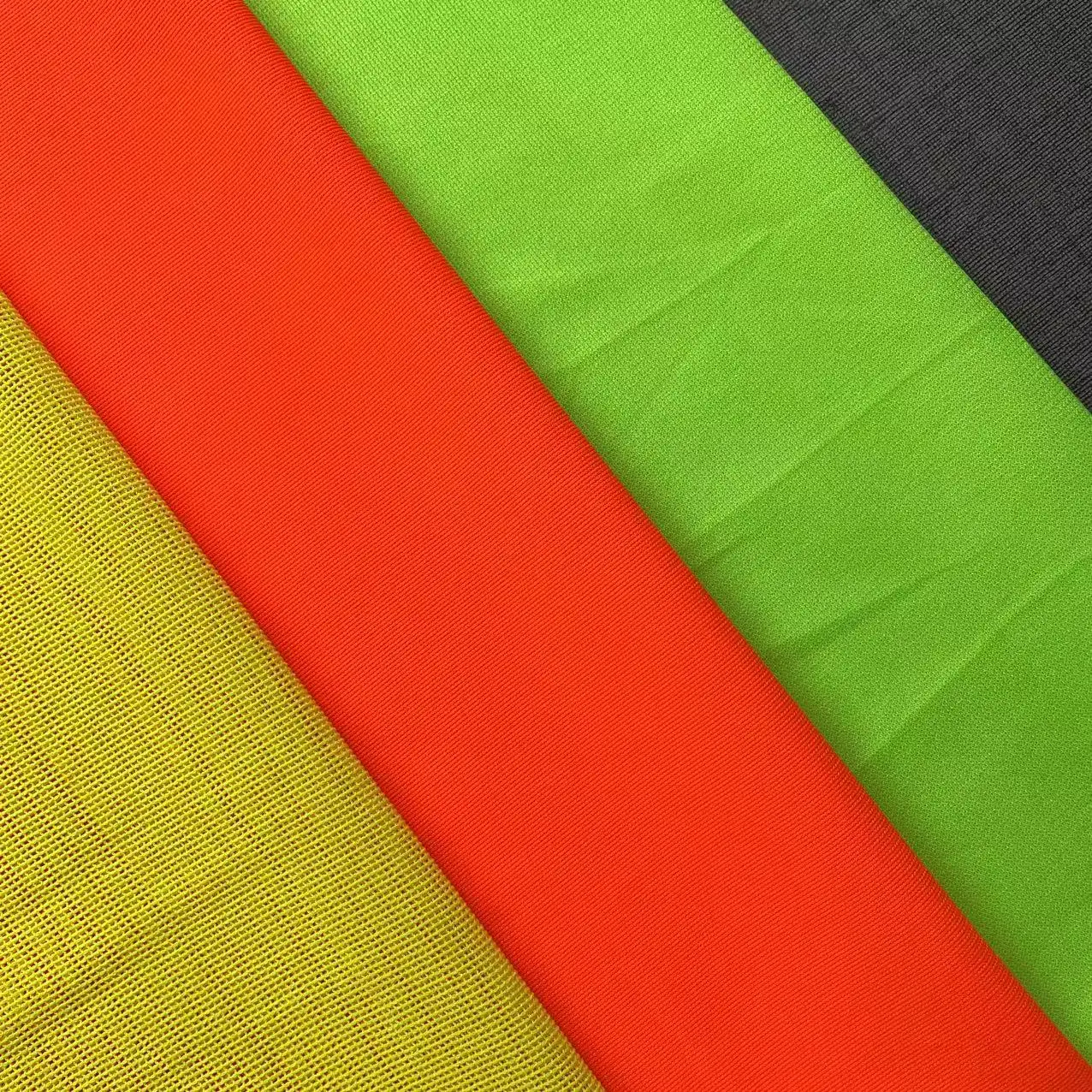 High Visibility Hi Vis Fluorescent Orange Polyester Net Mesh Fabric For Reflective Safety Vest