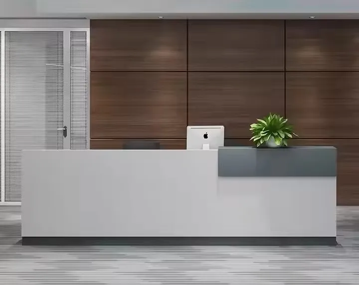 Commercial Furniture 2025 New Product Modern Minimalist Reception Counter Desk Hotels Beauty Salons and Offices-Office Furniture