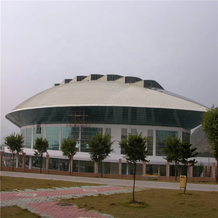 Steel space construction dome roofing space frame indoor tennis court sports hall