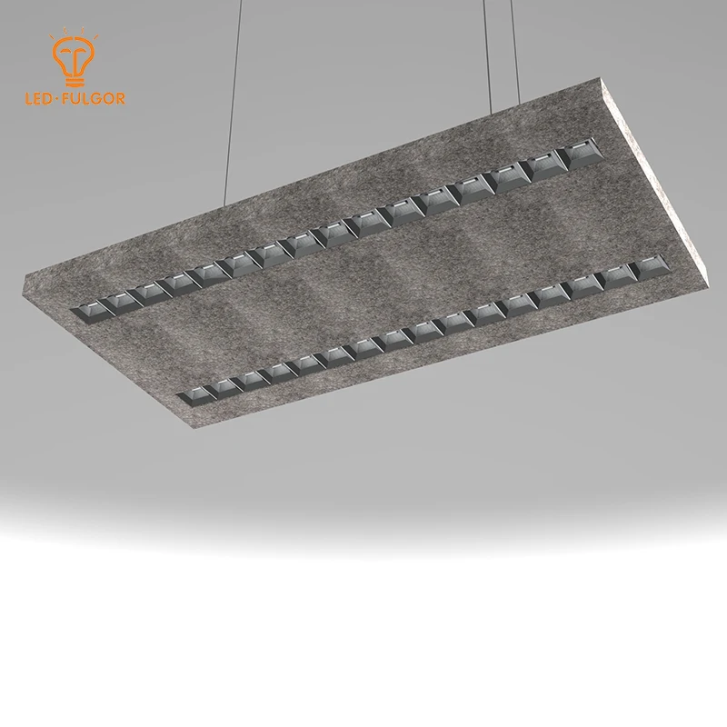 Good sound absorbing PET felt NRC 0.85 office CRI 90 illumination pendant Acoustic led light