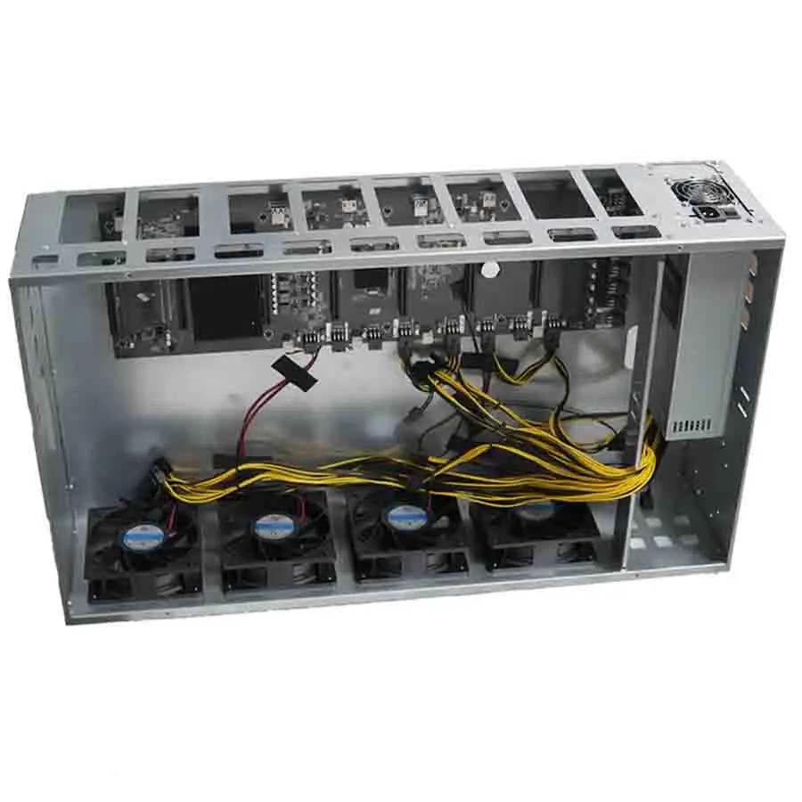 С ОЗУ/блоком питания/твердотельным накопителем каркас для майнинга 8 GPU графический корпус открытое пространство Gpu материнской платы
