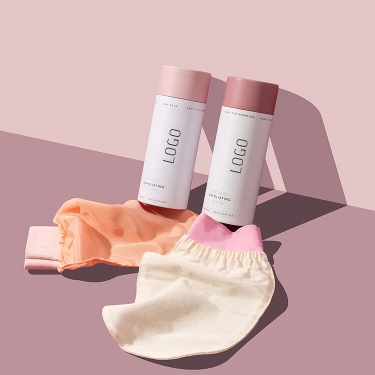 2024 hot selling Soft Bath Body natural silk exfoliating mitt custom logo 100% mulberry silk exfoliating glove