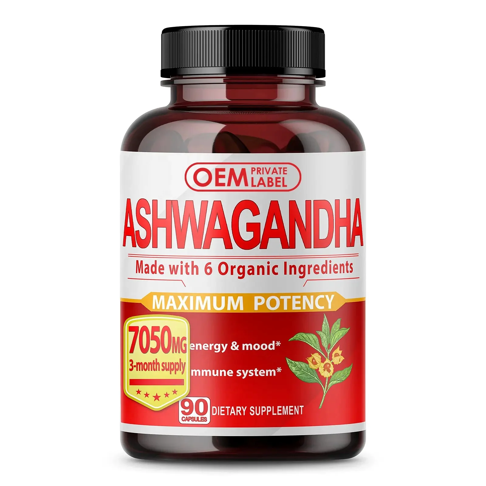 Biocaro Pure Ashwagandha Root Extract Capsules Stress Energy Supplement KSM-66 Sleeping Capsule
