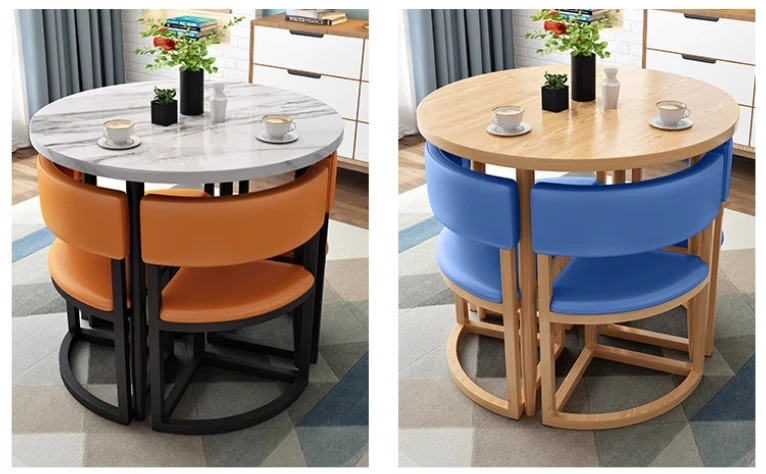 Small Table Chair Set for Reception Negotiation Sales Department Milk Tea Coffee Shop Rest Area Apartment Balcony Kitchen Use