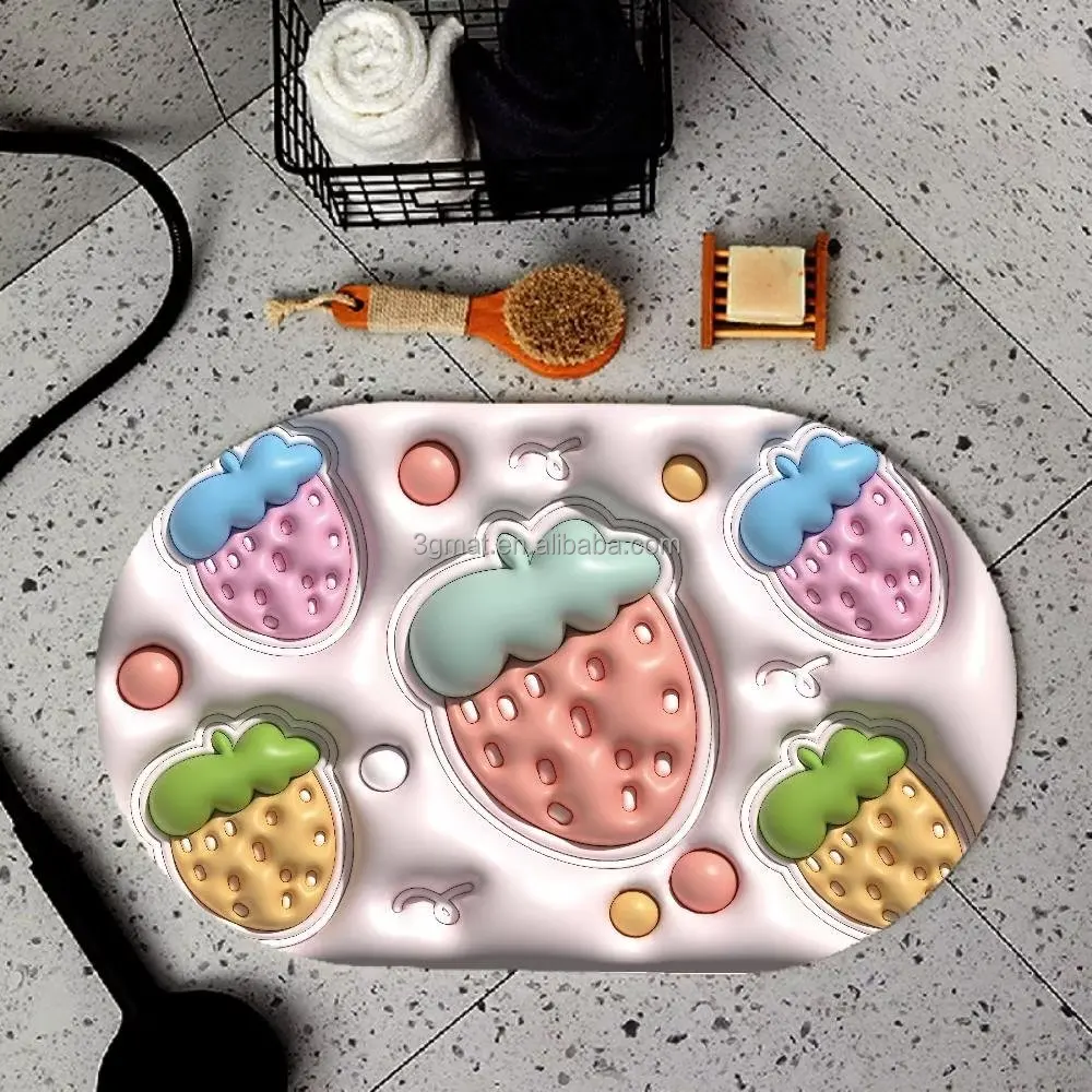 Wholesale 3G Mat With 3d Printed Diatom Mud Absorbent Bathroom Floor Mat