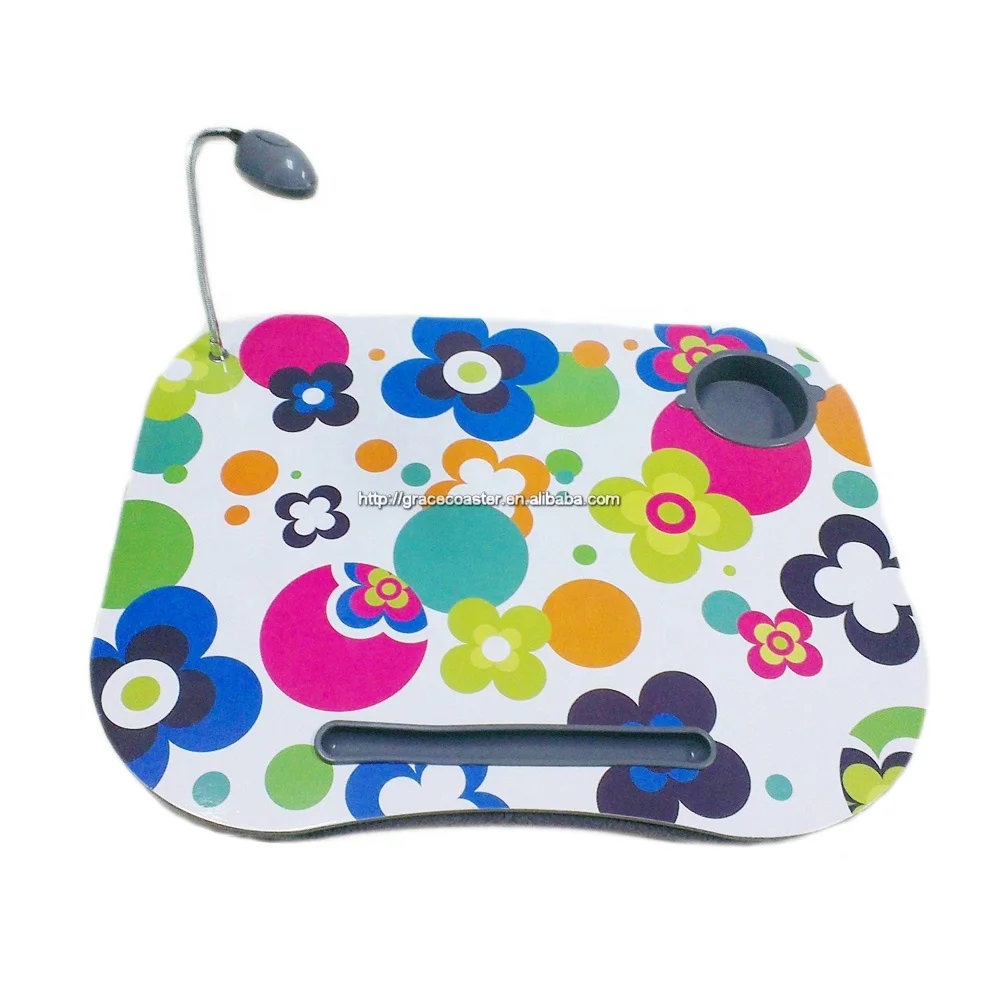 lap desk with led light cup holder pen holder