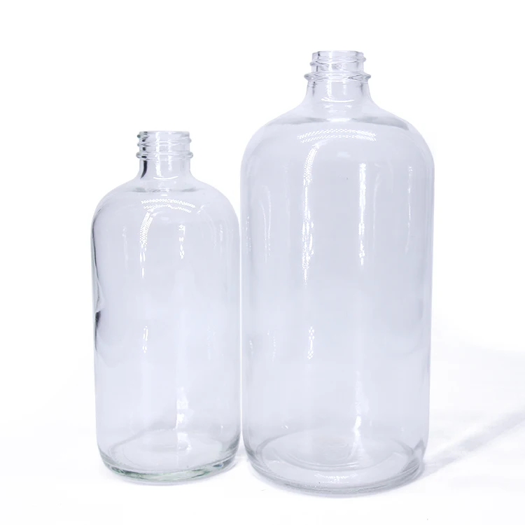 16oz Glass Clear  Essential Oil Bottle  And 30 ml 50ml 100ml 500ml Glass Massage Pipette Refillable Dropper Bottle