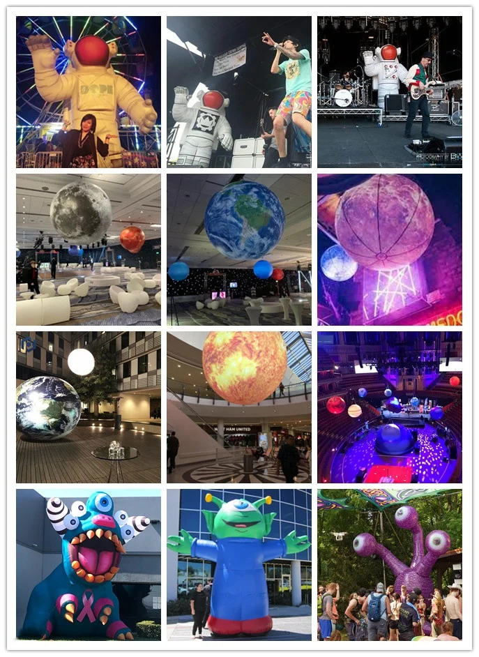 Outdoor giant inflatable astronaut spaceship rocket ship UFO balloon for stage decoration
