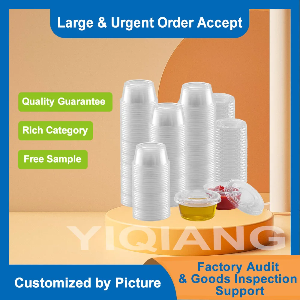 Hot Sale 2Oz/56Ml Small Plastic Leak-Proof Containers For Sauce Microwave Safe Salad Dressing Cup With Hinged Lid