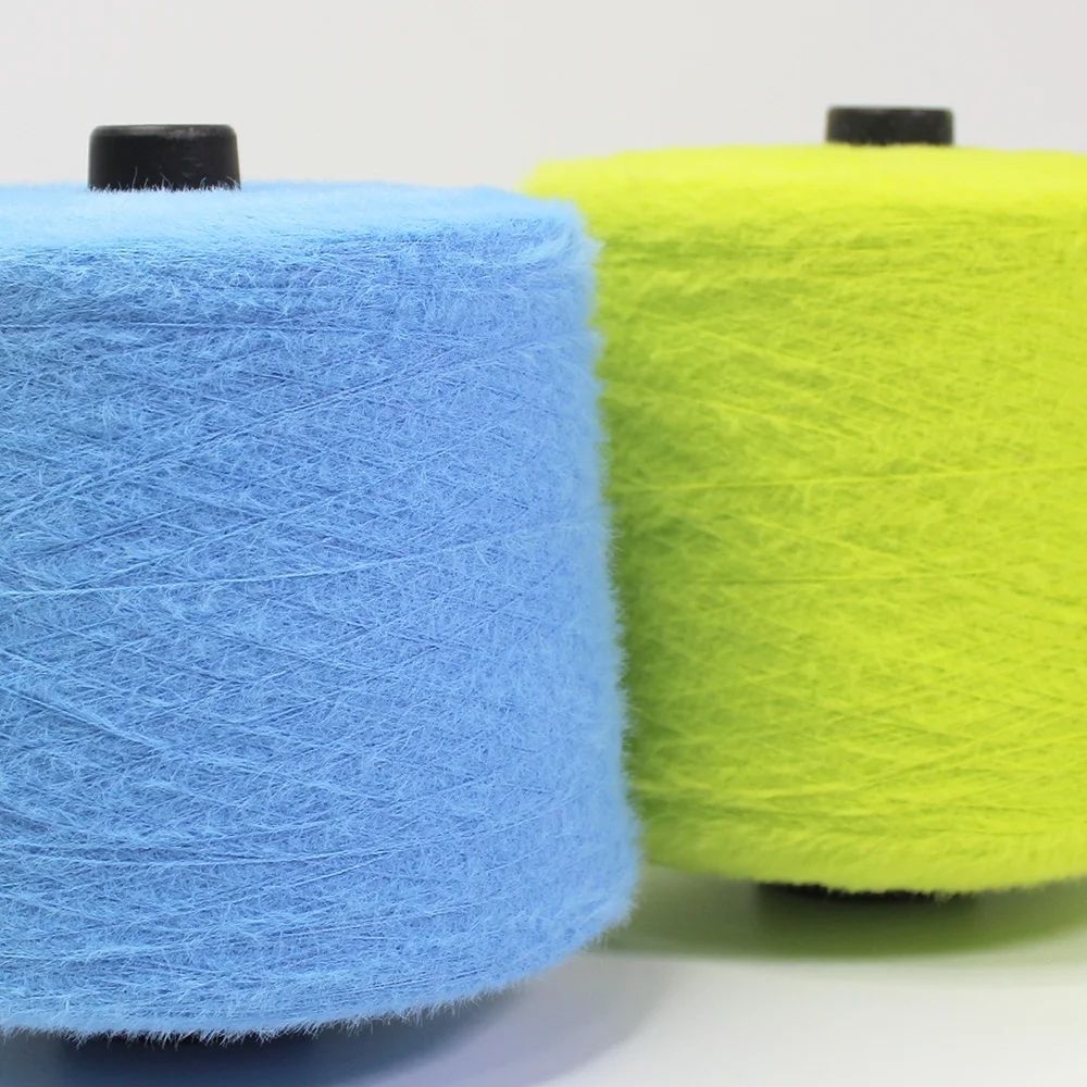 
1.3cm weaving textile knitting fancy dyed wool 100% nylon crochet cotton imitate mink yarn from China 