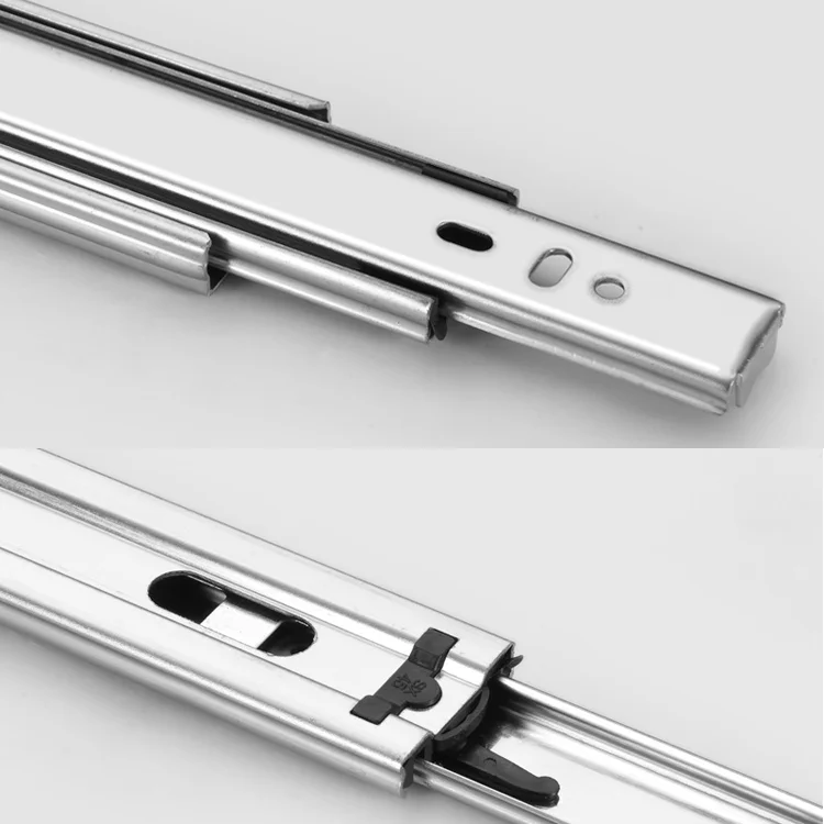 Zinc finish collapsible railing heavy duty drawer slide rail