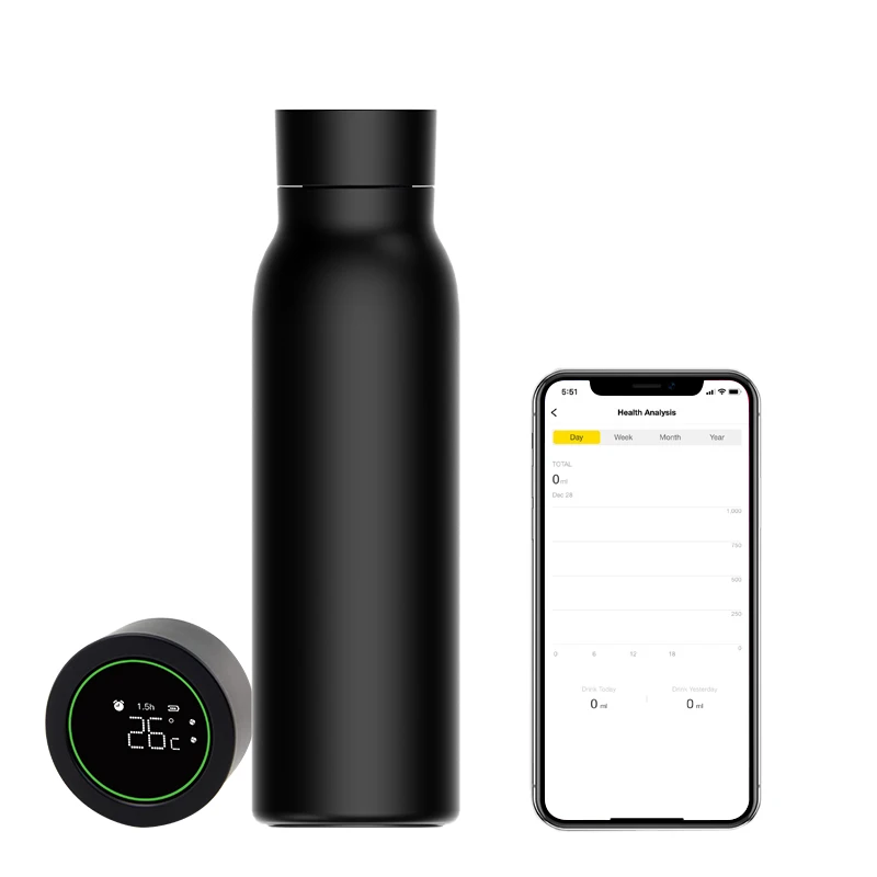 Discount App Smart Water Drinking Record 600ml Thermos Sublimation Water Bottle Thermos Flask China