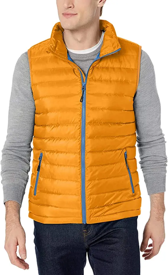 Wholesale Puffer Down Vest Men Winter Down Vest Cardigan Hooded Down Jacket Vest