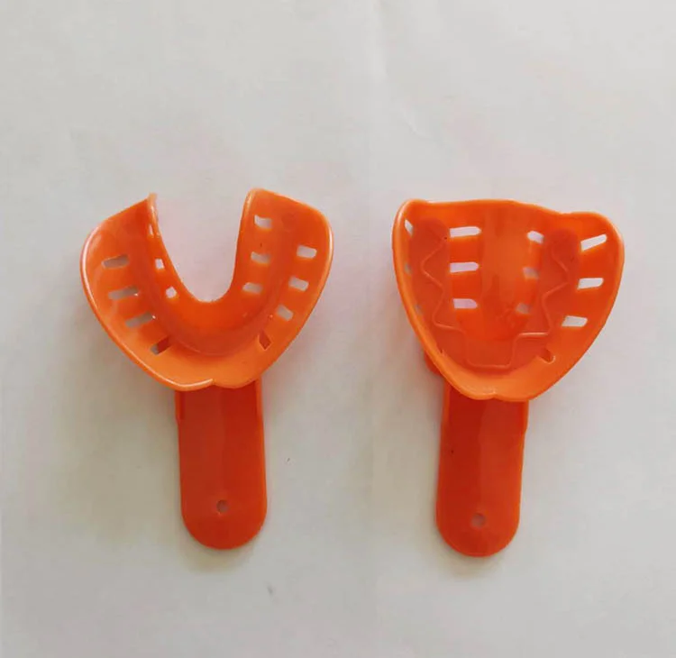 
Red color dental plastic edentulous dental disposable impression tray 