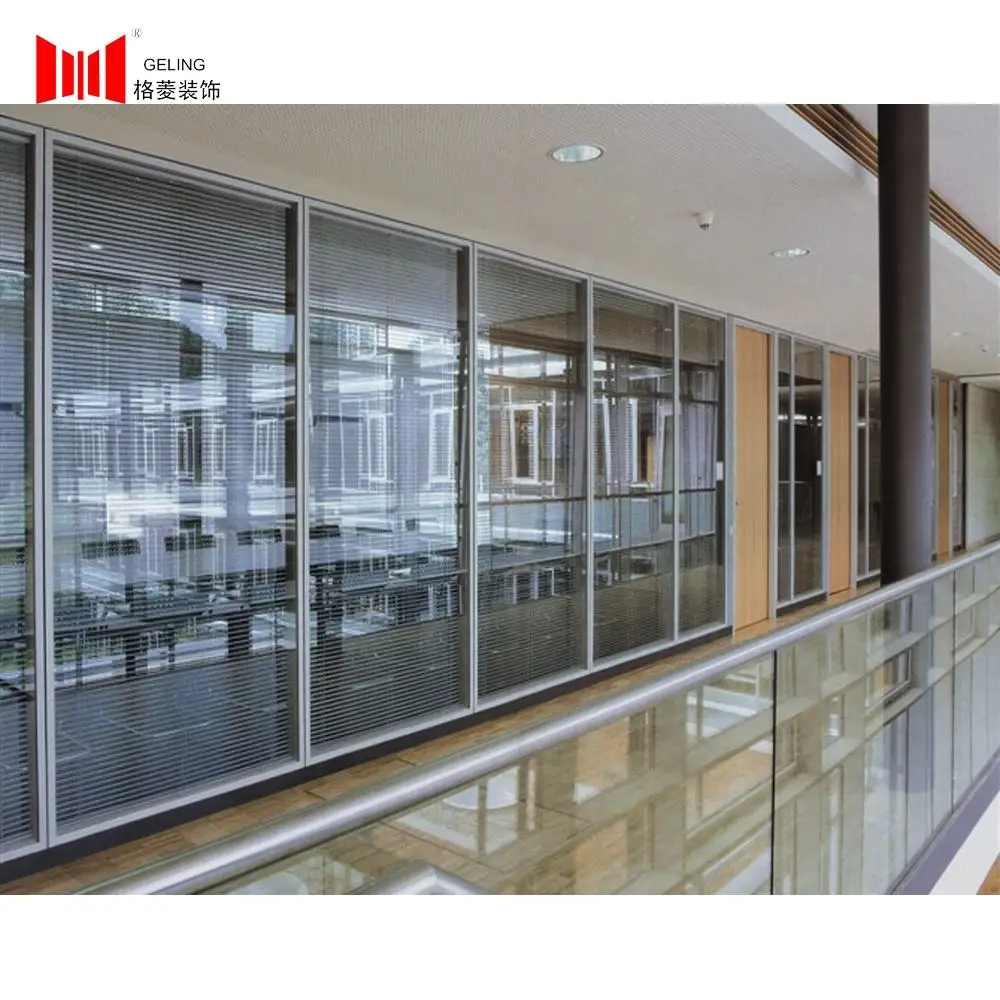 83mm aluminum frame double glass used office detachable partition wall for conference