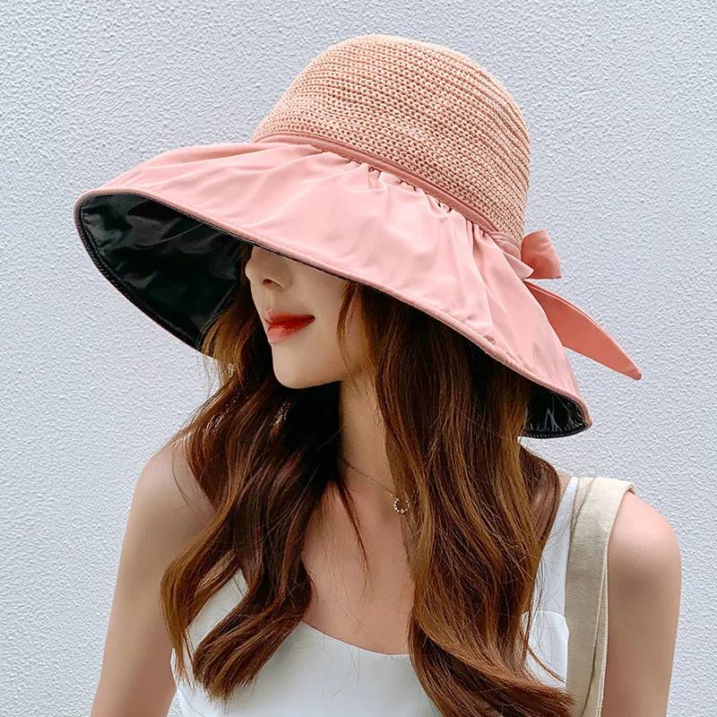 Fashion Hats For Women Bucket Hat Women Summer Casual  Sun Hat Big Brim Foldable Beach Fisherman Print iHats