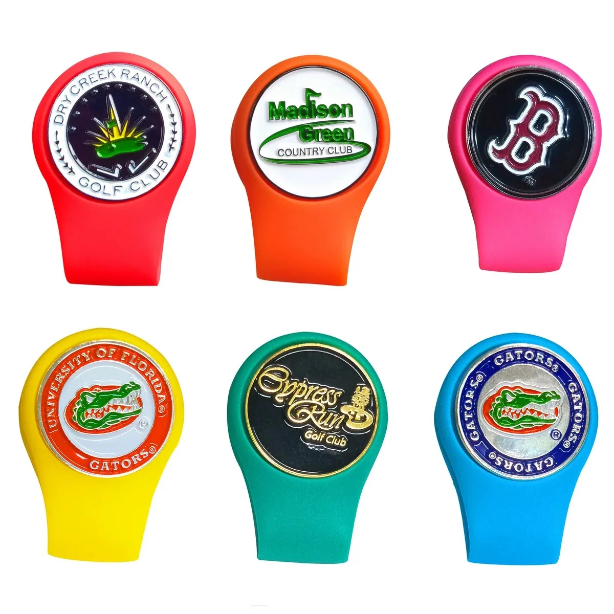 Wholesale custom silicone golf ball marker hat clip magnetic golf ball marker hat clip