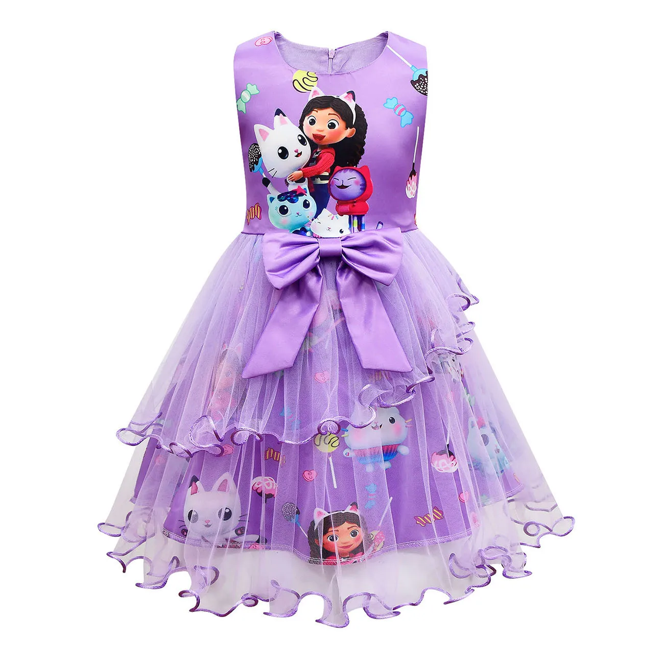 Summer Baby Girls Dress Up Fashion Kids Bow Princess Frock Children Fancy Halloween Gabbys Dollhouse Costume