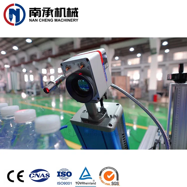 20/30W Fast Speed Expiry Date Batch Coding Machine Fiber Co2 Online Flying Laser Jet Printer For Glass Plastic Bottle