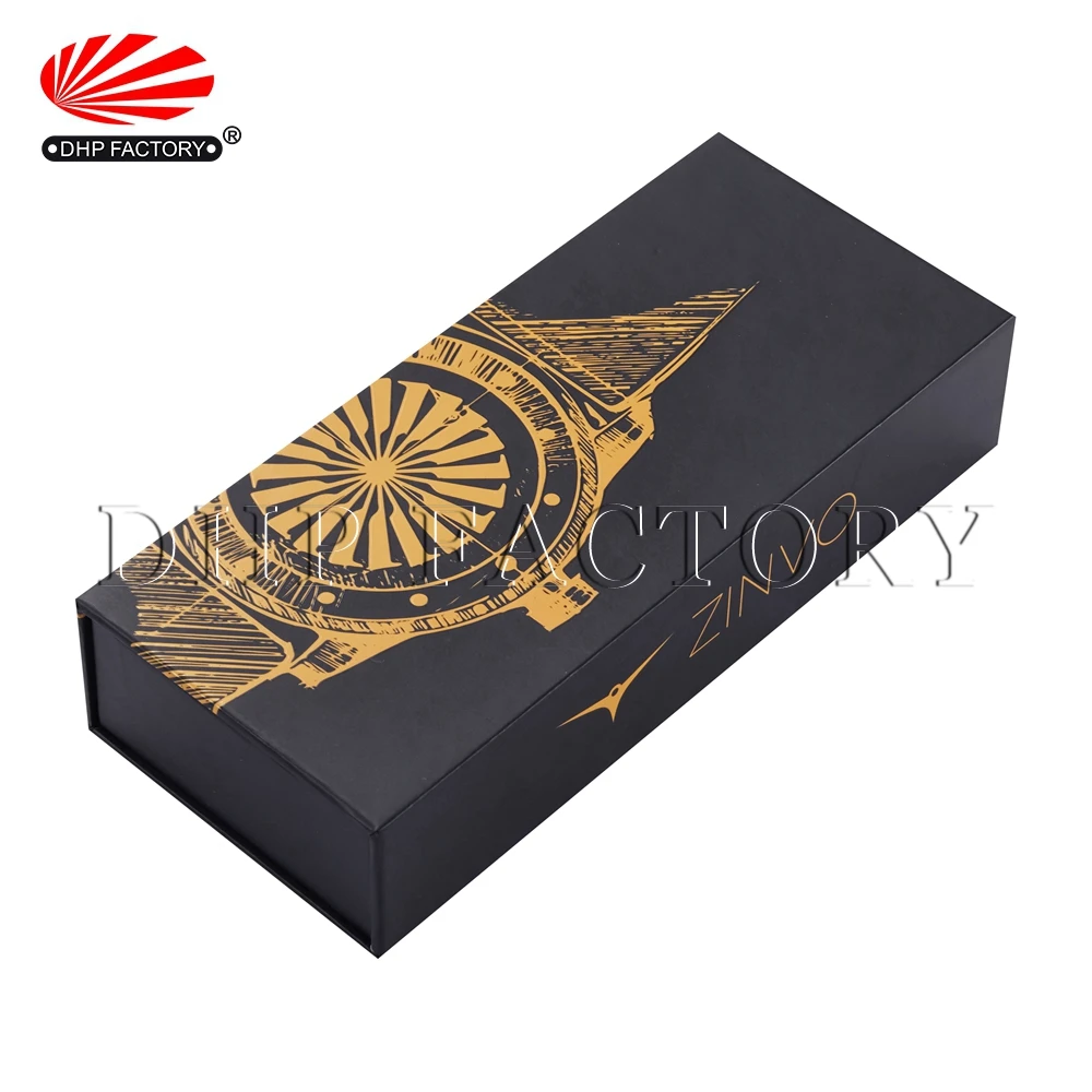 Handmade Black Paper Custom Rigid Cardboard Sliding Drawer Smart Watch Strap Packaging Box