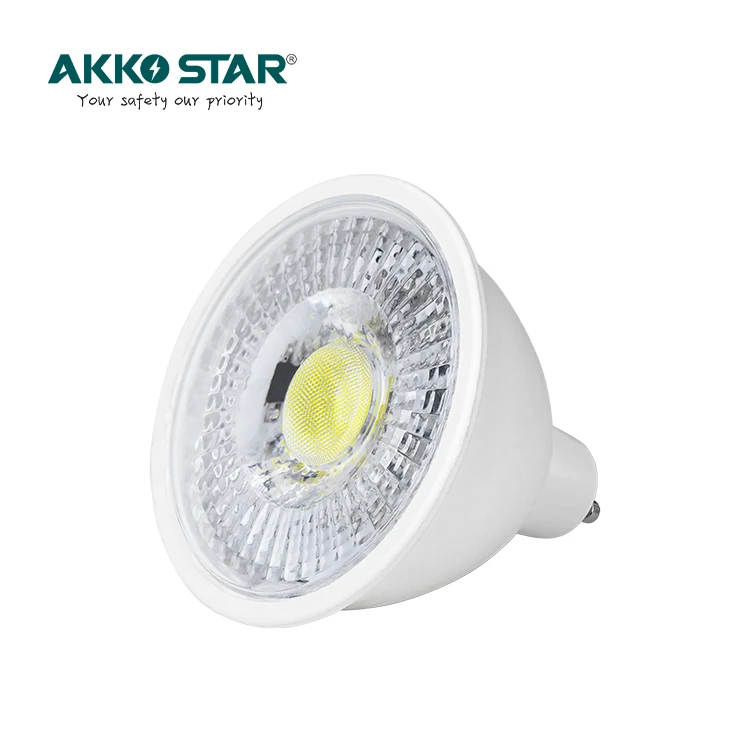 AKKO STAR Plastic Clad Aluminum Lens Led Chip Standard GU10 Pin 7W 70lm/w AC165-265V GU10 3000K Led Spotlight