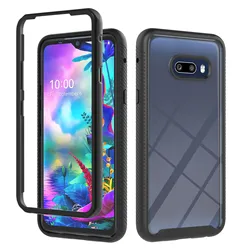 for LG G8x Thin Q TPU two-layer structure cases 360 Full Body Slim Armor Case with Front Frame back cove Protector Cover