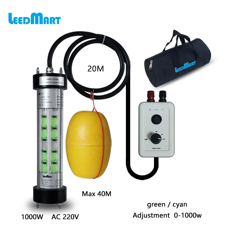 Hot Selling Night Fishing ac220v 1000w LED Green Fishing Light Fast Fishing Light