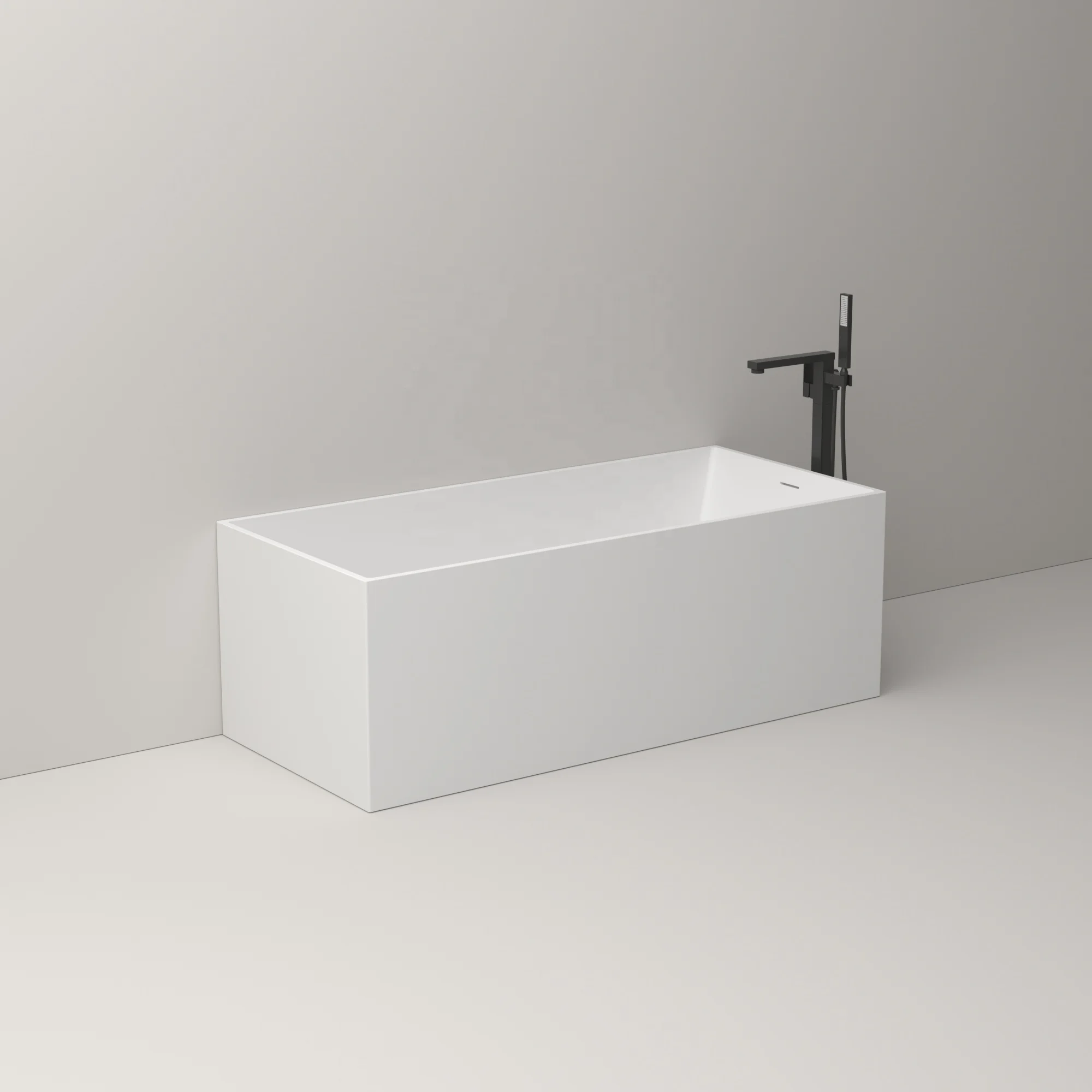 cUPC Fanwin white bathroom solid surface freestanding soaking hot tub artificial stone bathroom bathtub