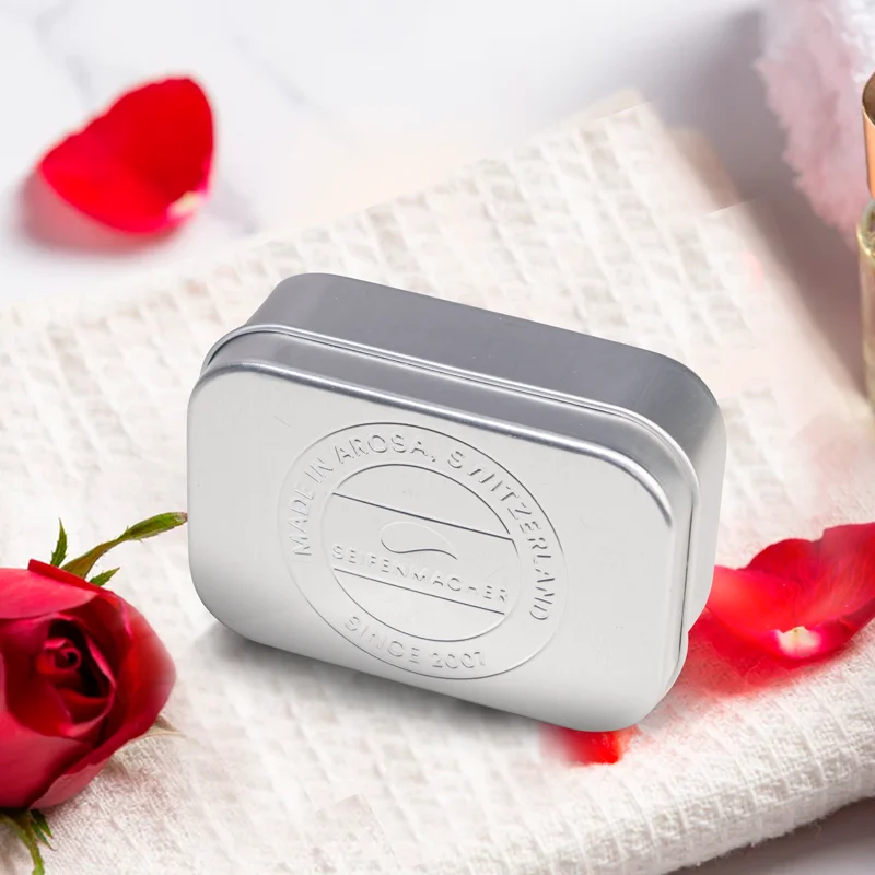 OEM & ODM Silver Rectangle Tin Aluminium Soap Box With Drainer Soap Aluminum Tin Containers Box Soap Metal Box