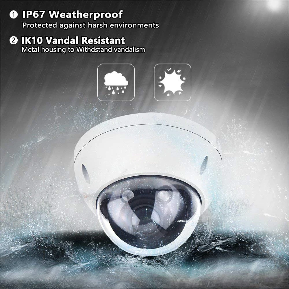 In Stock IPC-HDBW2441R-Z(A)S Dahua IK10 IP67 12 VDC/PoE power supply 4MP IR 40m Vari-focal Dome WizSense Network Ip Camera