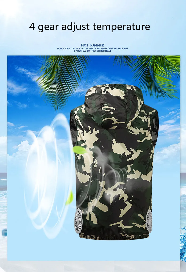 portable  summer oem fan cooling jacket 12V rechargeable battery 5000mah working air conditioner clothes