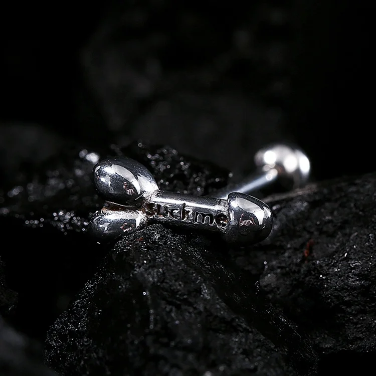 Free Sample High Quality 316l Stainless Steel Men Women Gold Plated Society Tongue Ring Tongue Nails