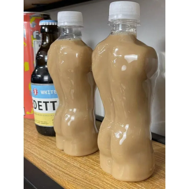 300ml Creative Empty Muscle Man body shape PET plastic beverage bottle